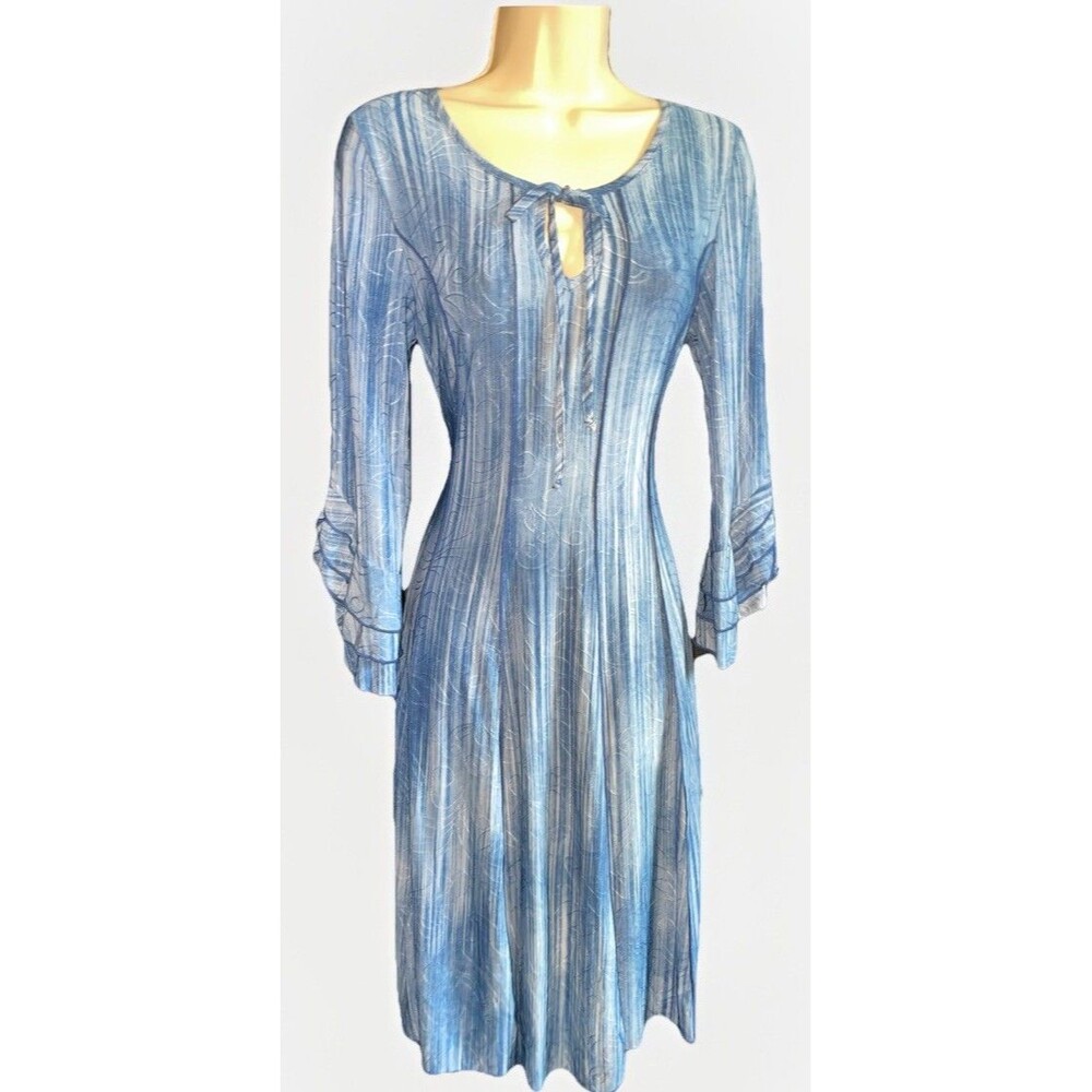 Sami & Jo Y2K Fairy Dress Blue Bell Sleeve Midi 90s 2000s Festival Witchy Boho S